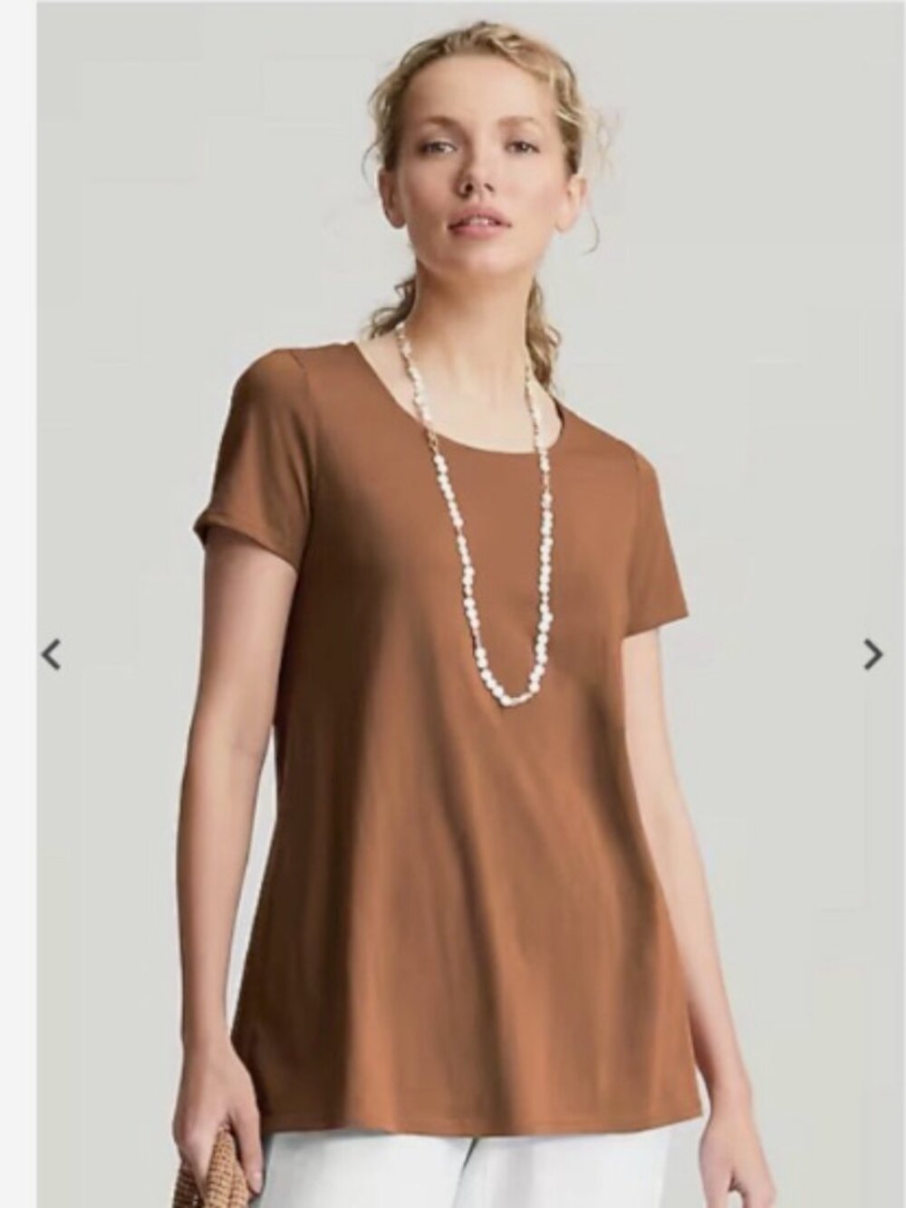 Pure Jill Scoop Neck Elliptical Tee 3X NWT Smoky Topaz